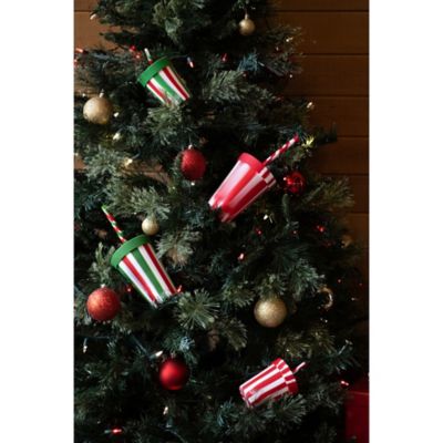 Image showing  Silicone 16 oz. Straw Tumbler Peppermint, Poinsettia, Classic Red & Green