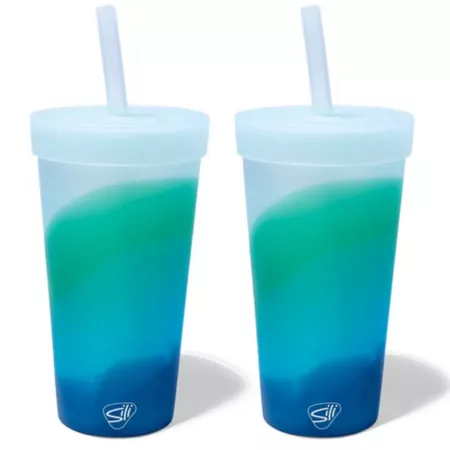 Silicone Silipint 22 oz Straw Cups: 2 Pack - Unbreakable Cups Tumblers