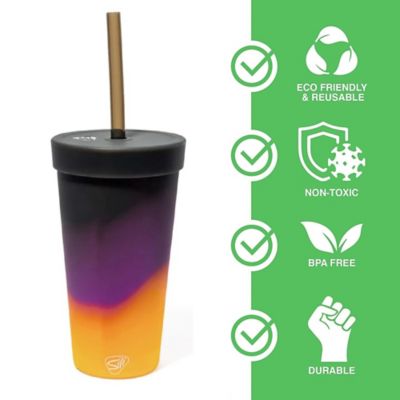 Image showing  Silicone Straw Tumbler Sun Storm - Reusable