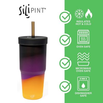 Image showing  Silicone 32 oz. Straw Tumblers 2 Pack - Sun Storm - Unbreakable