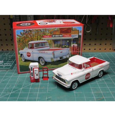 Image showing  1:25 Scale Model Kit - 1955 Chevy Cameo Pickup Coca-Cola - 90 Parts