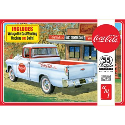 Image showing 6 th AMT 1:25 Scale Model Kit - 1955 Chevy Cameo Pickup Coca-Cola - 90 Parts