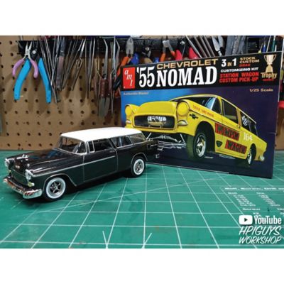 Image showing 6 th AMT 1:25 Scale Model Kit - 1955 Chevy Nomad - 172 Parts