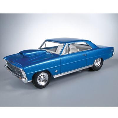 Image showing  1:25 Scale Model Kit - 1966 Chevy Nova Pro Street - Brilliant Blue, 110+ Parts