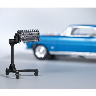 Image showing 8 th AMT 1:25 Scale Model Kit - 1966 Chevy Nova Pro Street - Brilliant Blue, 110+ Parts