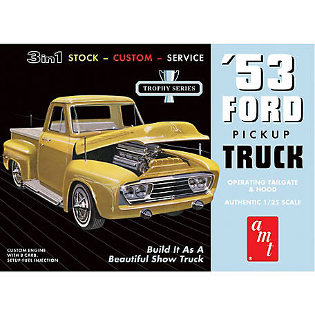 AMT 1:25 Scale Model Kit - 1953 Ford Pickup -3-in-1 Stock-Custom-Service