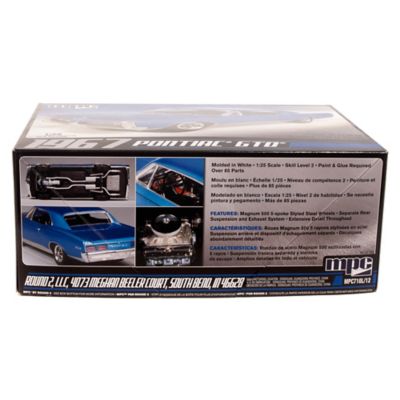 Image showing  1:25 Scale Model Kit - 1967 Pontiac GTO - Blue, 85+ Parts