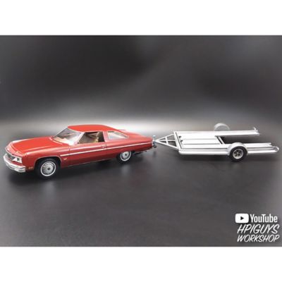 Image showing  1:25 Scale Model Kit - 1976 Chevy Caprice w/Trailer 2T - 114+ Parts