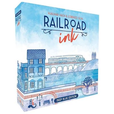 Horrible Guild Railroad Ink: Deep Blue Edition - Roll & Write Game, Ages 8+, 1-6 Players