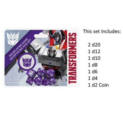 Image showing  Transformers RPG Decepticon Dice Set - 8 Pieces