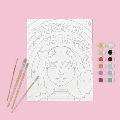 Image showing  Paint By Number - "Believe in Yourself" Canvas Painting - DIY All-In-1 Art Kit