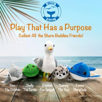 Image showing 7 th Shore Buddies Shelly The Sea Turtle - 12 in. Plush Toy with Animal Sounds