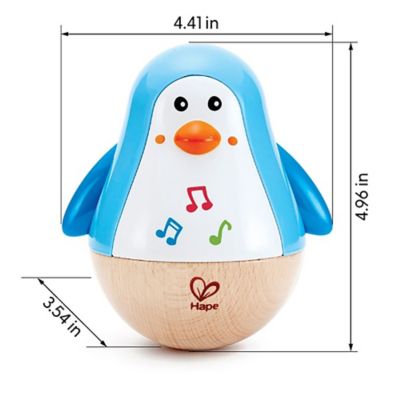 Image showing 5 th Hape Penguin Musical Wobbler Toy