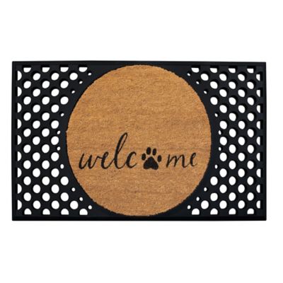 4 Cats & Dogs Convertible Entrance Mat Welcome & Paw