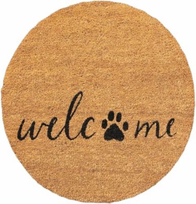 4 Cats & Dogs Convertible Entrance Mat: Round Core Refill - Welcome & Paw