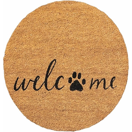 4 Cats & Dogs Convertible Entrance Mat: Round Core Refill - Welcome & Paw