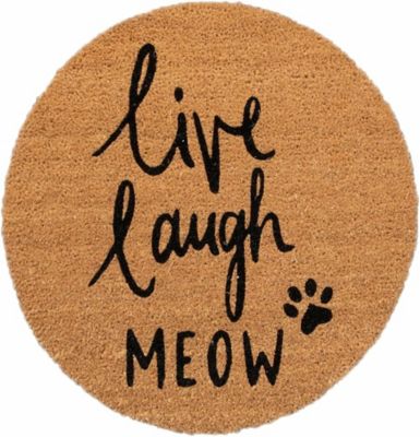 4 Cats & Dogs Convertible Entrance Mat: Round Core Refill - Live, Laugh, Meow