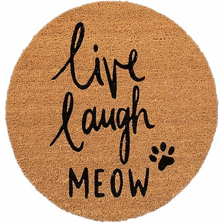 4 Cats & Dogs Convertible Entrance Mat: Round Core Refill - Live, Laugh, Meow