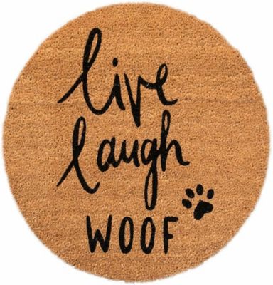 4 Cats & Dogs Convertible Entrance Mat: Round Core Refill - Live, Laugh, Woof