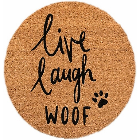 4 Cats & Dogs Convertible Entrance Mat: Round Core Refill - Live, Laugh, Woof
