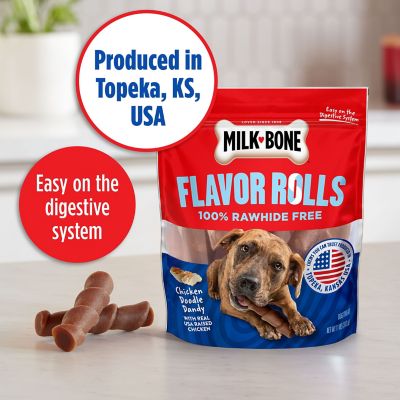 Image showing  Flavor Rolls Chicken Doodle Dandy Rawhide Free Dog Treats with Chicken, 5 ct.
