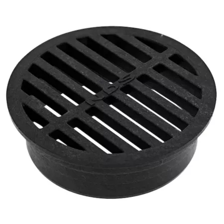 NDS 6" Round Plastic Drain Grate in Black Culvert Parts & Accessories