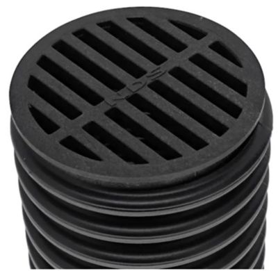 Image showing  6 in. Plastic Round Drainage Grate in Black