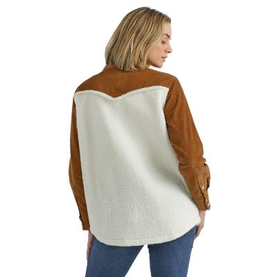 Image showing  Women's Corduroy Yoke Sherpa Shirt Jacket