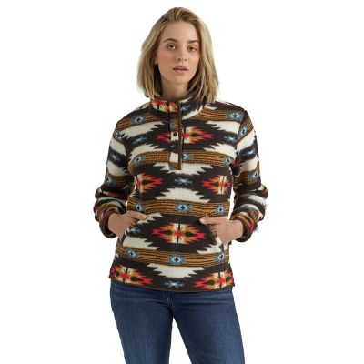 Wrangler Women's Southwestern Sherpa Quarter Snap Pullover