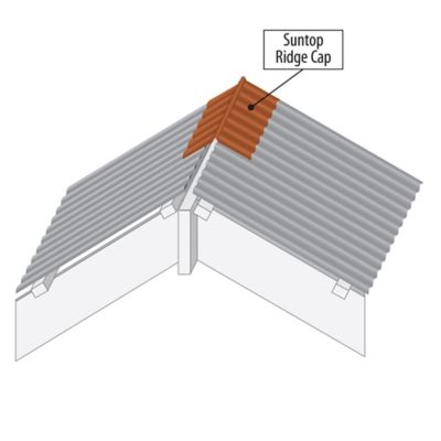 Image showing  Ridge Caps, Red Brick, 5-Pack