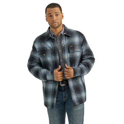 Wrangler Men's Sherpa Lined Flannel Shirt Jacket