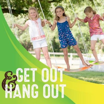 Image showing  Bamboo Stand Up Tree Swing, Outdoor Swing for Kids, Outdoor Play, Durable, 200lbs, Ages 6 & Up