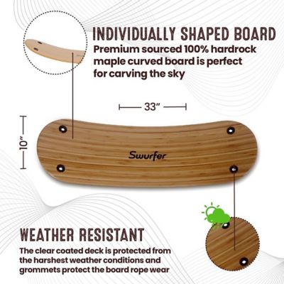 Image showing  Bamboo Stand Up Tree Swing, Outdoor Swing for Kids, Outdoor Play, Durable, 200lbs, Ages 6 & Up