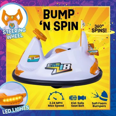 Image showing  Kids' 12V Electric Ride-On Bumper Car with Steering Wheel and Rechargeable Battery, Ages 6 and Up