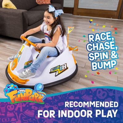 Image showing  Kids' 12V Electric Ride-On Bumper Car with Steering Wheel and Rechargeable Battery, Ages 6 and Up
