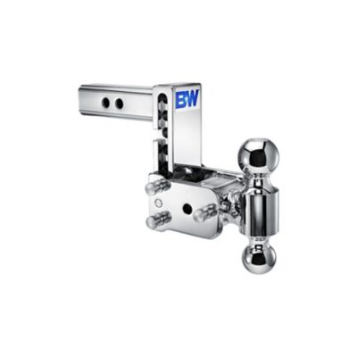 B&W 2 in. Receiver Chrome Tow and Stow Class IV Dual Ball Mount, 5 in. Drop, 10,000 lb. GTW Capacity