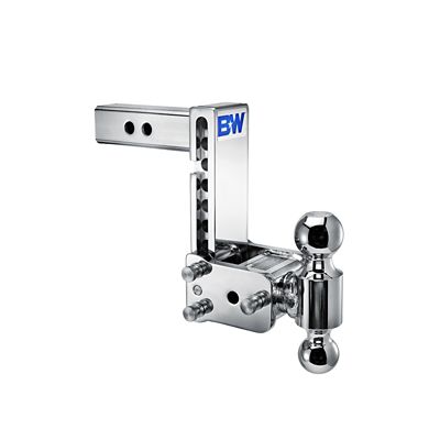 B&W 2 in. Receiver Chrome Tow and Stow Class IV Dual Ball Mount, 7 in. Drop, 10,000 lb. Capacity