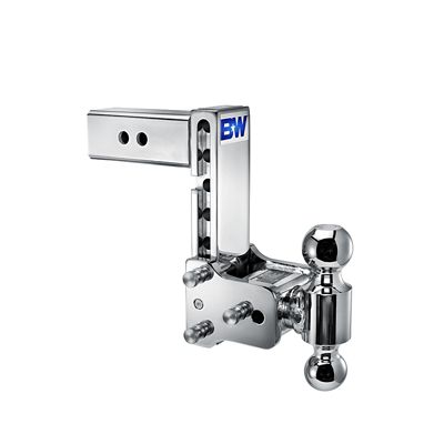 B&W 2-1/2 in. Receiver Tow and Stow Class V Dual Ball Hitch, 7 in. Drop, 14,500 lb. GTW Capacity, Chrome