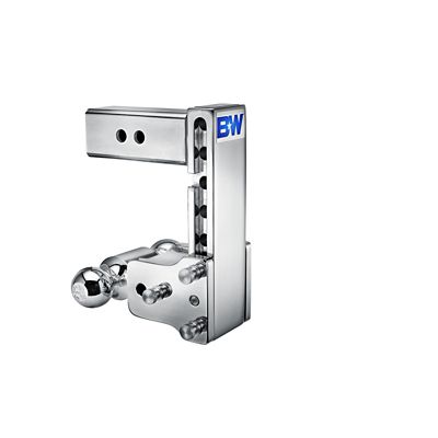 Image showing  2-1/2 in. Receiver Tow and Stow Class V Dual Ball Hitch, 7 in. Drop, 14,500 lb. GTW Capacity, Chrome