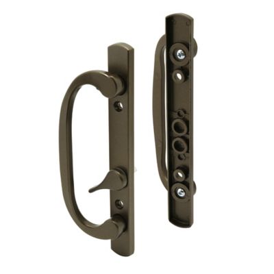 Prime-Line Mortise Style Sliding Patio Door Handle Set - Bronze Diecast, Non-Keyed, Fits 3-15/16 in. Hole Spacing (1 Set)