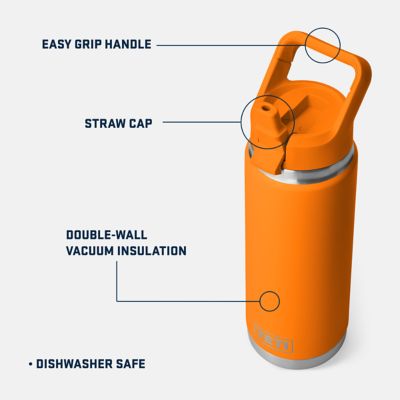 Image showing 5 th YETI 26 oz. Rambler Water Bottle with Color Matched Straw Cap