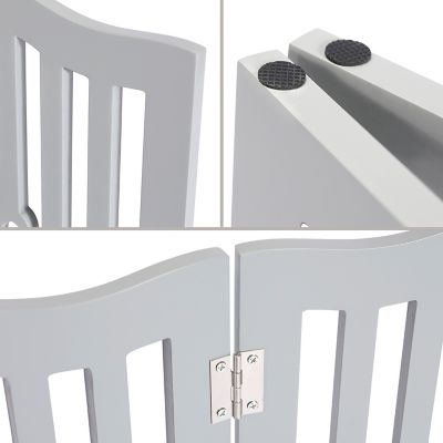 Image showing  Wooden Freestanding Dog Gate for Small Dogs and Cats