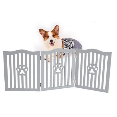 Image showing  Wooden Freestanding Dog Gate for Small Dogs and Cats
