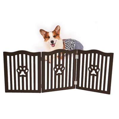 Image showing  Wooden Freestanding Dog Gate for Small Dogs and Cats