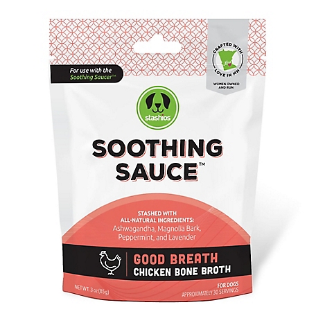Stashios Soothing Sauce Chicken Bone Broth Good Breath Powder Supplement for Dogs
