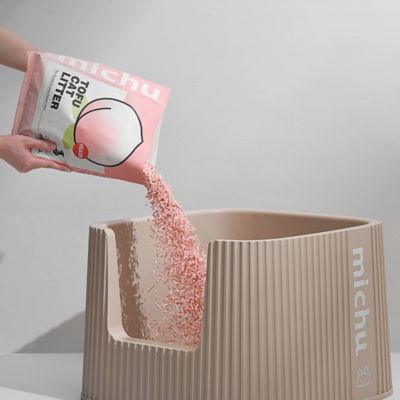 Image showing 5 th Michu Natural Clumping Tofu Cat Litter (Peach), 5.5 lb.