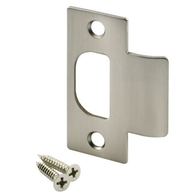 Prime-Line Tee Strike for Locks, with Screws, Satin Nickel Finish (Single Pack)