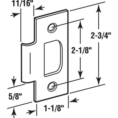 Image showing  Tee Strike for Locks, with Screws, Satin Nickel Finish (Single Pack)