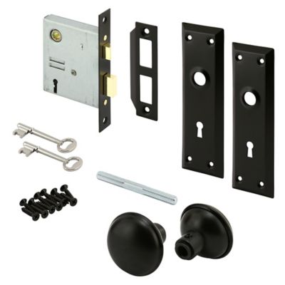 Prime-Line Mortise Lock Set, Keyed, Matte Black Finish (Single Pack)