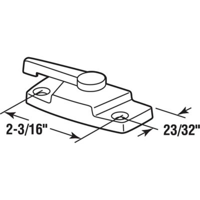 Image showing  Window Sash Lock 2-3/16 H/C No Keep Plst Off White with Screws